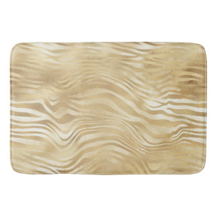 Tapis De Bain Or Blanc Ombre Zebra 