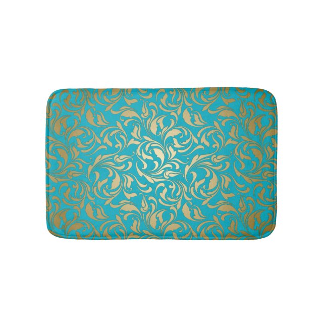 Tapis De Bain Or Dégradé Floral Damask (Devant)