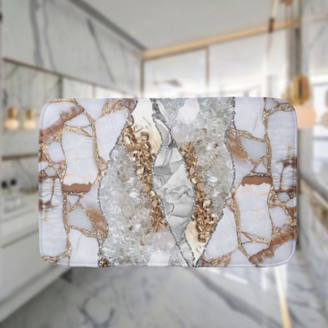 Tapis De Bain Or Luxe Elegant Liquid Texture (Créateur téléchargé)