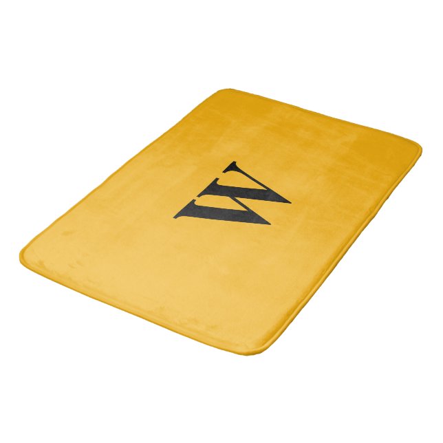 Tapis De Bain Or Mon Royal Noir Monogramme (Angle)