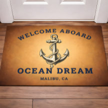 Or Naútic Bienvenue à Bord Nom du bateau Ancre