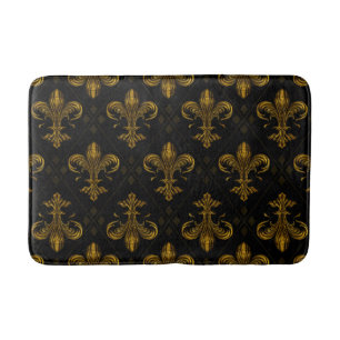 Tapis De Bain Or vintage motif Fleur de lis