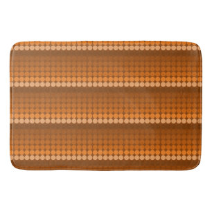 Tapis De Bain orange à brun Cercles de points mod du milieu du s
