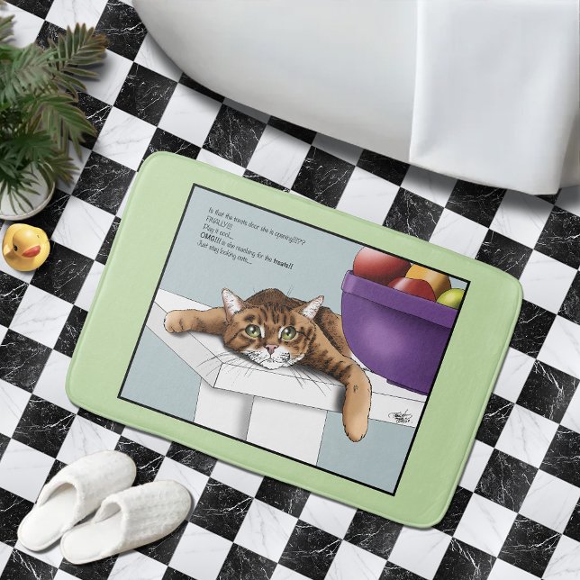 Tapis De Bain Orange Tabby Cute Traitements (Créateur téléchargé)