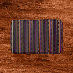 Tapis De Bain Orange violet Tan noir Motif sud-ouest
