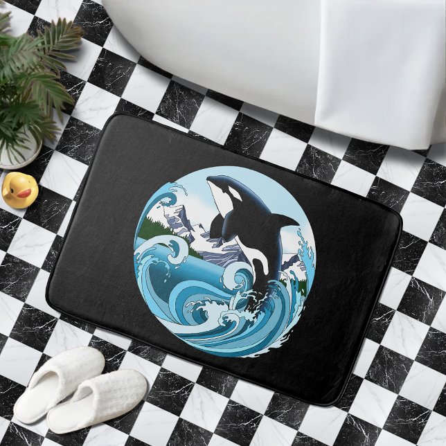 Tapis De Bain Orca Killer Whale Blue Ocean (Créateur téléchargé)