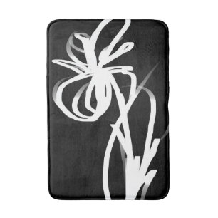 Tapis De Bain Orchidée Noir : Abstrait noir et blanc