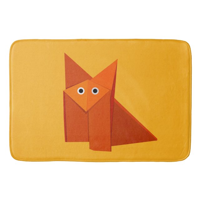Tapis De Bain Origami Fox Papier animal Jaune (Devant)