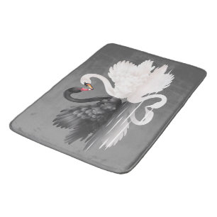 Tapis de bain "original de cygne noir et blanc"
