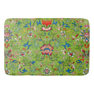 Tapis De Bain Ornement chinois vintage Owen Jones floral vert