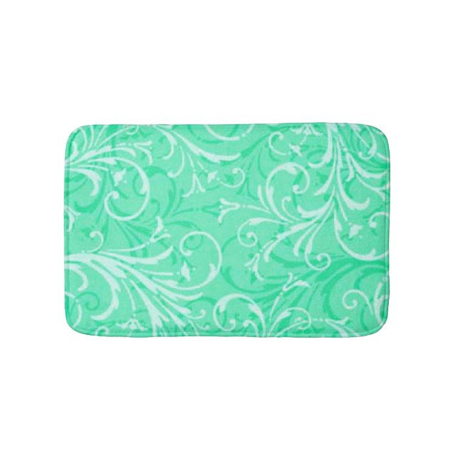 Tapis de bain ornemental vert menthe (Devant)