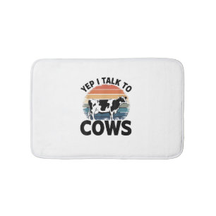 Tapis De Bain Oui Je Parle Aux Vaches Drôle Vintage Producteur V