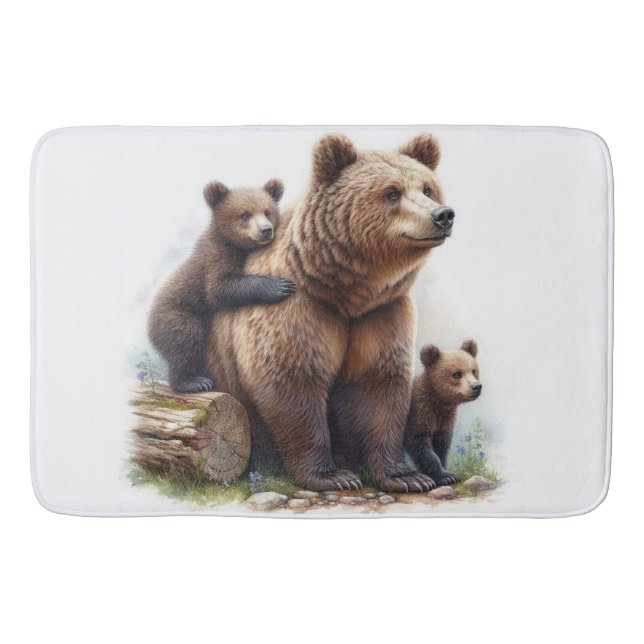 Tapis De Bain Ours Brown avec deux petits (Devant)
