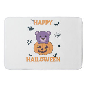 Tapis De Bain Ours En Citrouille Doux Ours Joyeux Halloween