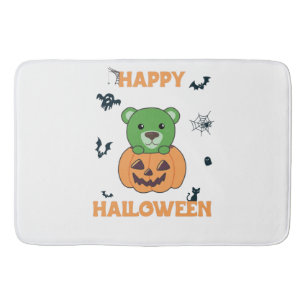 Tapis De Bain Ours En Citrouille Doux Ours Joyeux Halloween