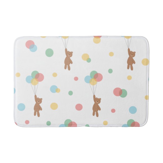 Tapis De Bain Ours en peluche avec ballons (Devant)