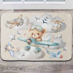 Tapis De Bain Ours en peluche du pilote personnalisé