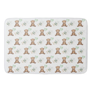 Tapis De Bain Ours En Teddy Avec Balcon Et Enfants Verdoyants