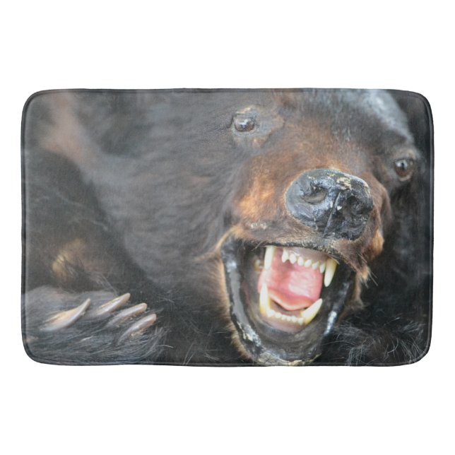 Tapis De Bain Ours noir effrayant (Devant)