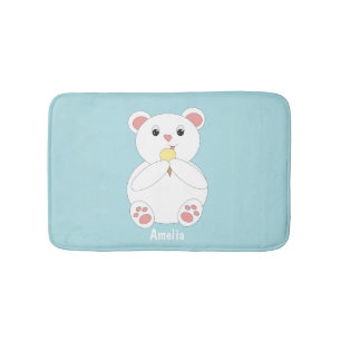 Tapis De Bain Ours Polaire Manger Crème de glace Personnalisable