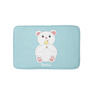 Tapis De Bain Ours Polaire Manger Crème de glace Personnalisable