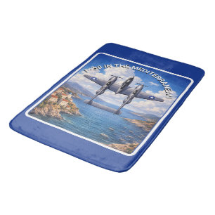 Tapis De Bain P-38 Lightning au-dessus de la Méditerranée