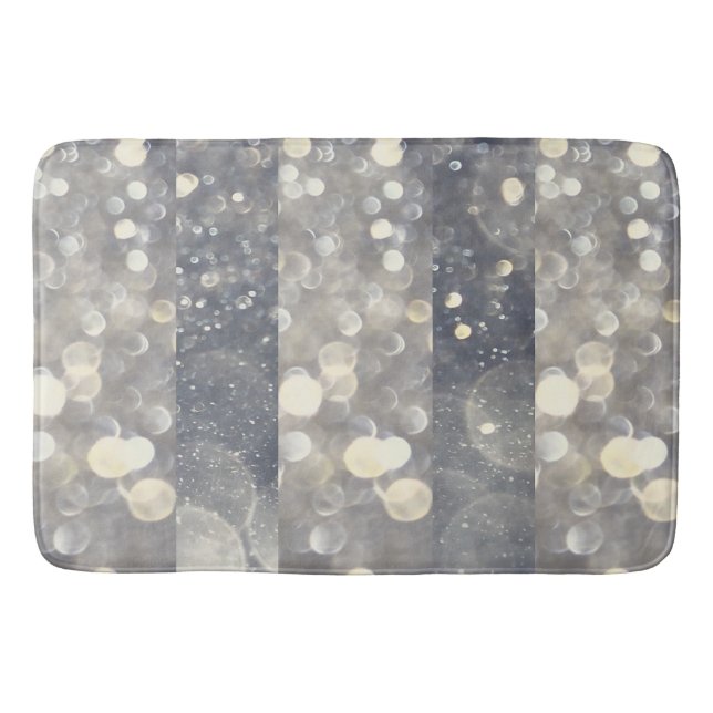 Tapis De Bain Paillettes argentées scintillantes glamour moderne (Devant)