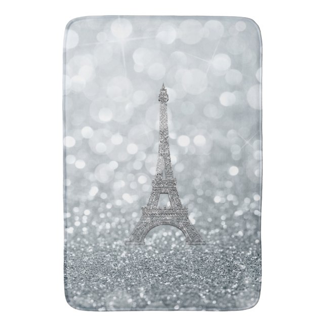 Tapis De Bain Paillettes d'Argent Étincelle Paris Tour Eiffel Gl (devant Vertical)