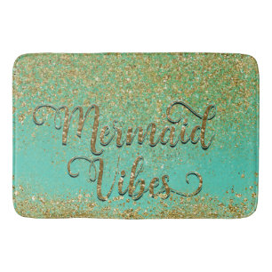 Tapis De Bain Paillettes dorées en cascade et vibrations de sirè