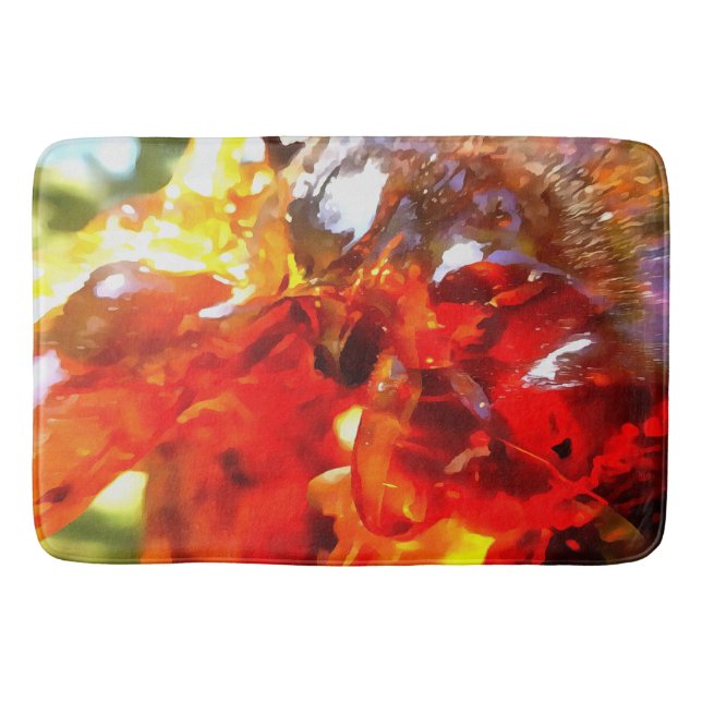 Tapis De Bain Painti Abstrait Abstrait de l'arbre d'abricot (Devant)