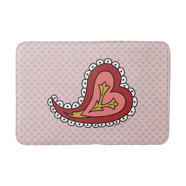Tapis De Bain Paisley Coeur Mat (Devant)