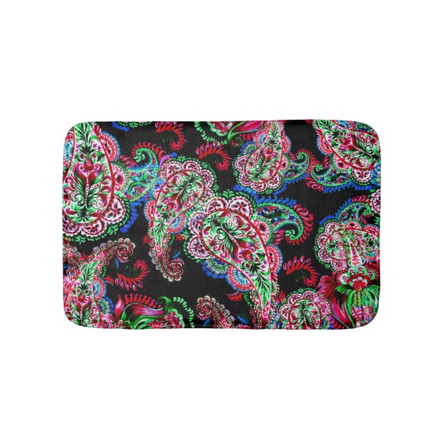 Tapis De Bain Paisley Floral Pattern, Ethnic Arrière - plan. (Devant)