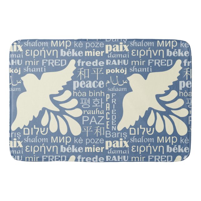 Tapis De Bain PAIX en plusieurs langues nattes de bain couleur p (Devant)