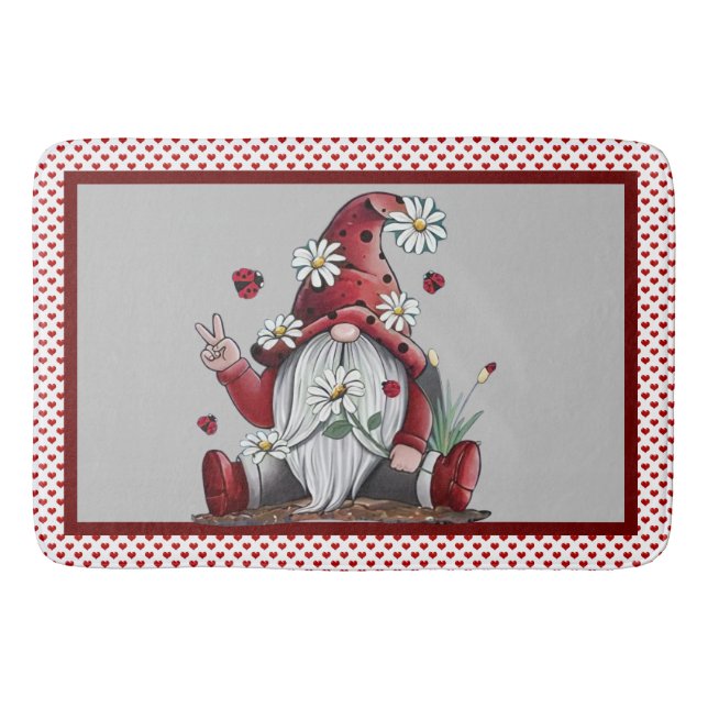 Tapis De Bain Paix Et Amour Gnomes (Devant)