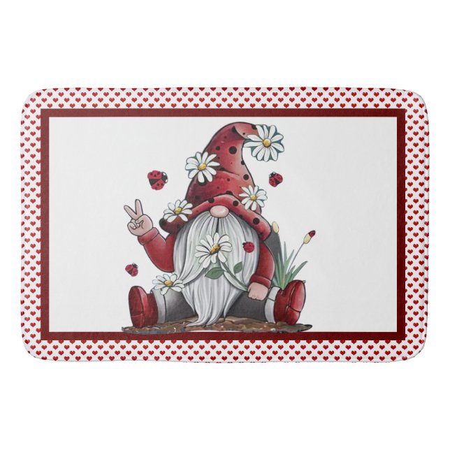 Tapis De Bain Paix Et Amour Gnomes Mat Bain (Devant)