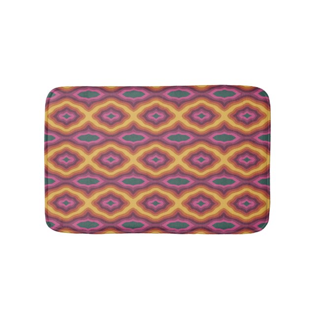 Tapis De Bain Palette Bohème couleur Wavy Lattice Motif Art (Devant)