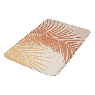 Tapis De Bain Palm Feuille Vibes orange jaune #1 #tropical #art