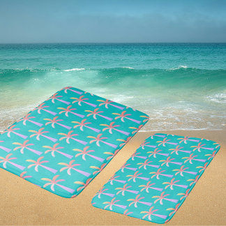 Tapis De Bain  Palm Springs Caribbean Blue Tropical Palm Tree
