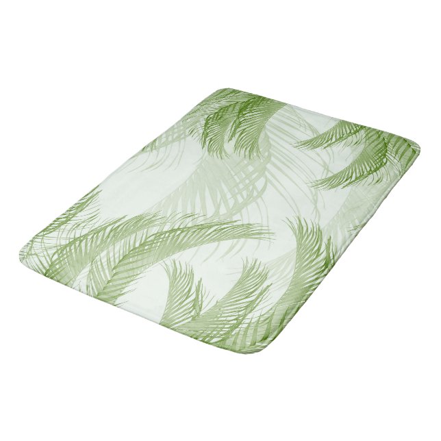 Tapis De Bain Palmier Bliss en Plumes Vertes 1 (Angle)