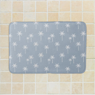 Tapis De Bain Palmiers Boho Maison de Campagne Côtière Bleu Pous