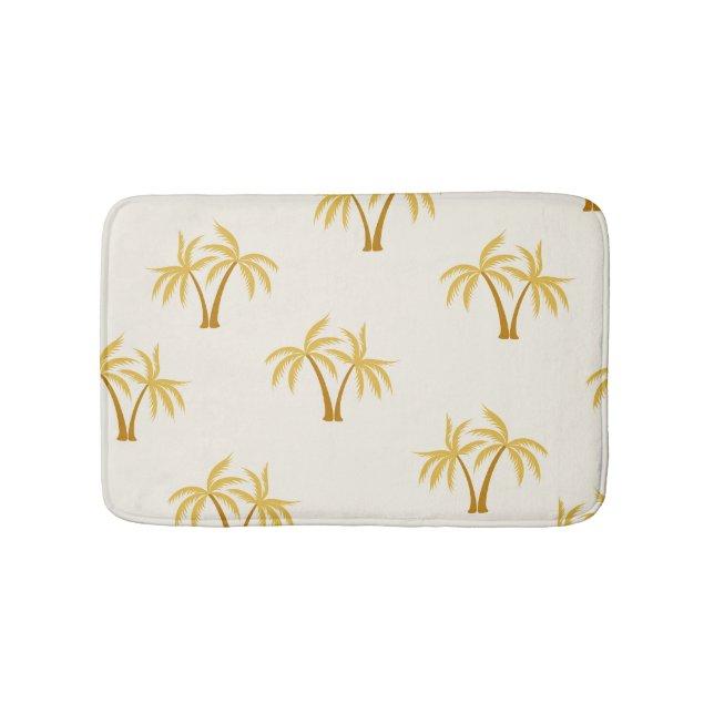 Tapis De Bain Palmiers d'or : Textile Tropical. (Devant)