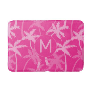 Tapis De Bain Palmiers roses chauds Monogrammes tendance