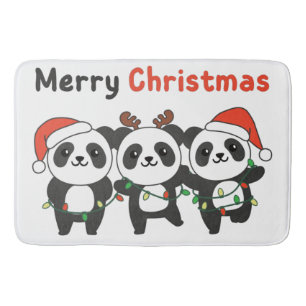 Tapis De Bain Panda Christmas Animals Pandas Merry Christmas