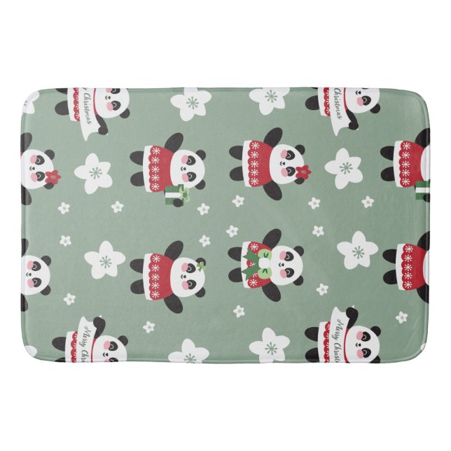 Tapis De Bain Panda en fleur de cerisier de Noël (Devant)