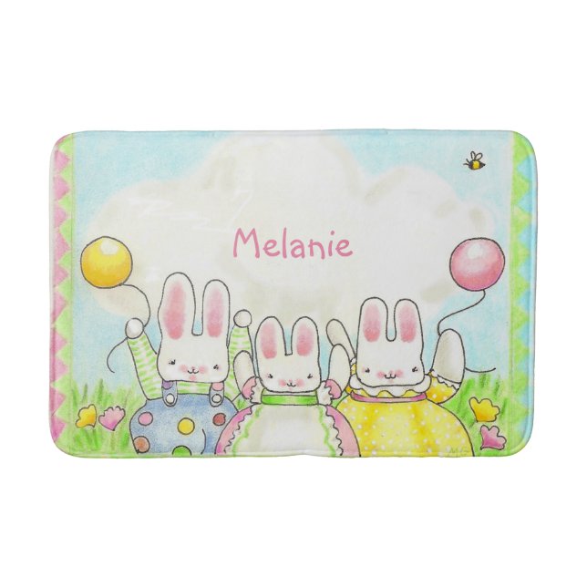 Tapis De Bain Panier de bain à lapins de ballon (Devant)