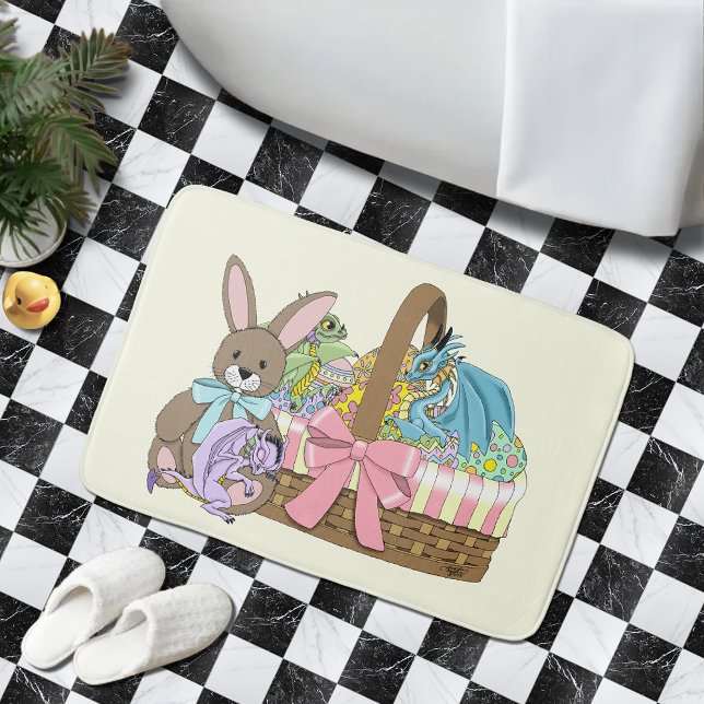 Tapis De Bain Panier de Pâques Dragons Fantaisie Mignons  (Créateur téléchargé)