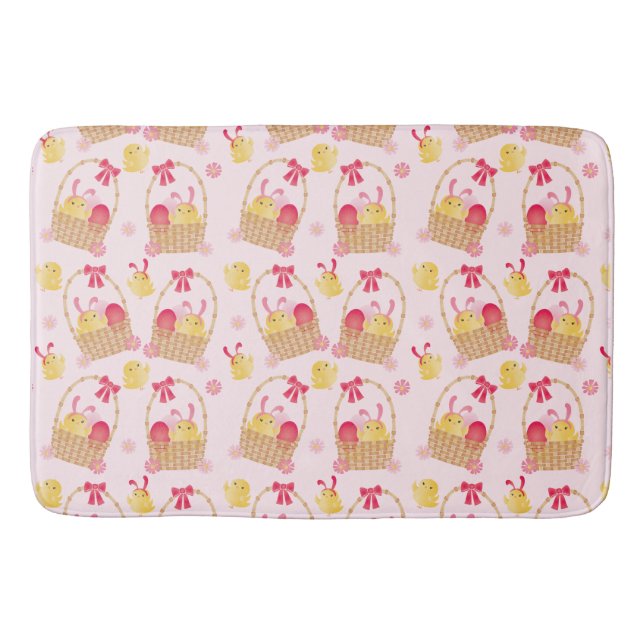 Tapis De Bain Panier de Pâques filles rose (Devant)