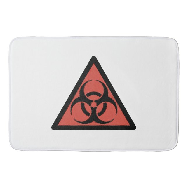 Tapis De Bain Panneau de risque biologique rouge (Devant)