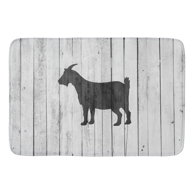Tapis De Bain Panneau rustique en bois de chèvre de ferme (Devant)