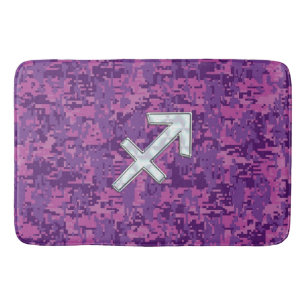 Tapis De Bain Panneau Zodiac Pearl Sagittarius Fuchsia Camo numé